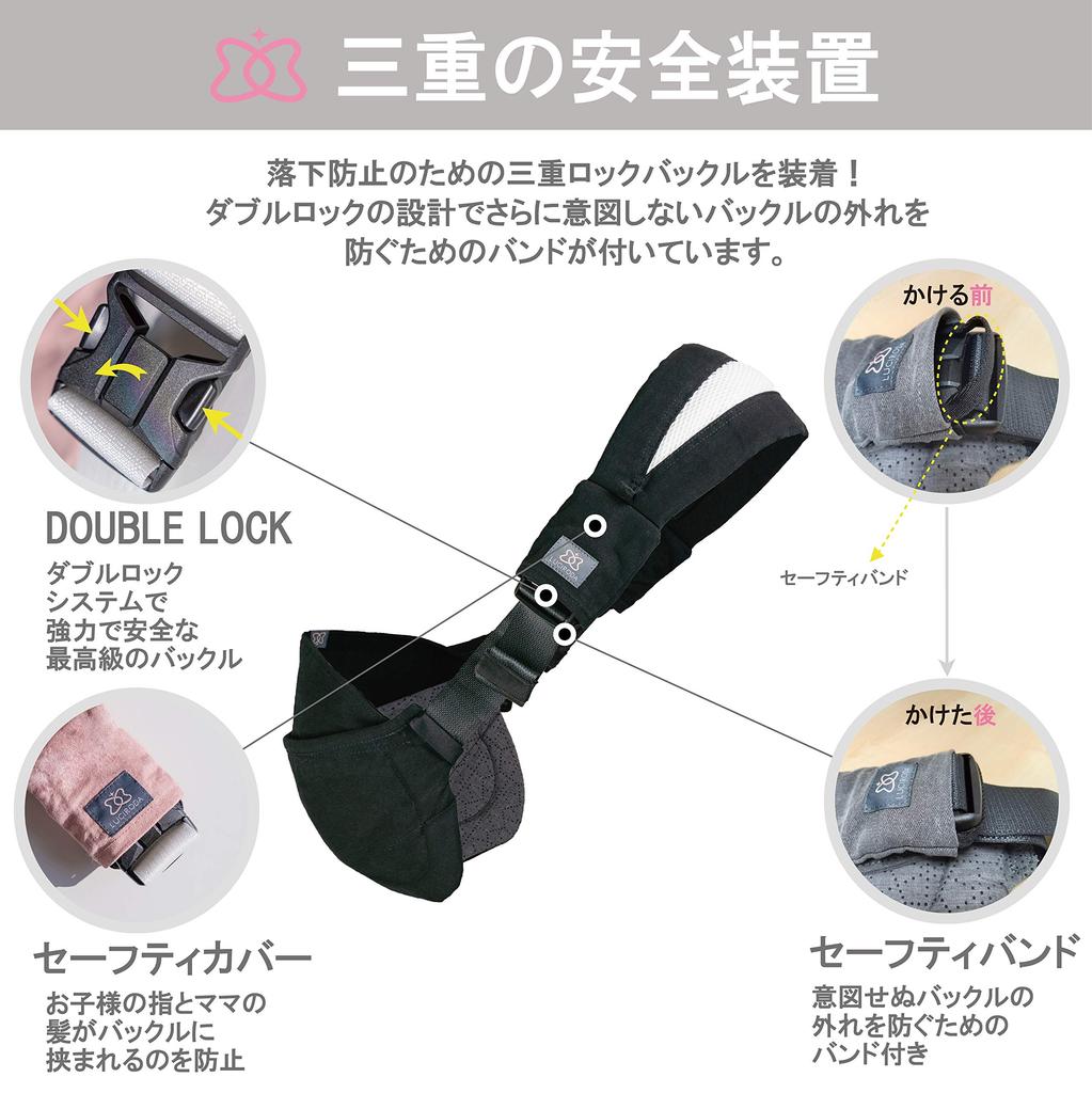 LUCIRODA Side Hip Seat Black 1 Piece 12 [Genuine] (x 1) Months~