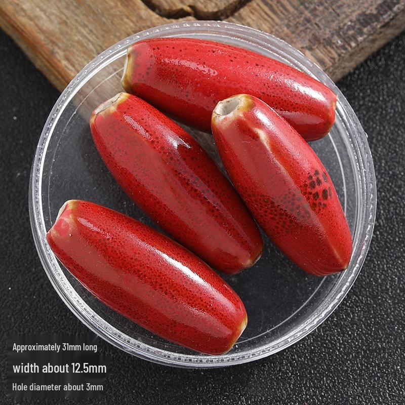 Large Oval Ceramic Beads for DIY Jewelry: Flower Glaze, Retro Straight Hole, Ideal for Bracelets and Necklaces.