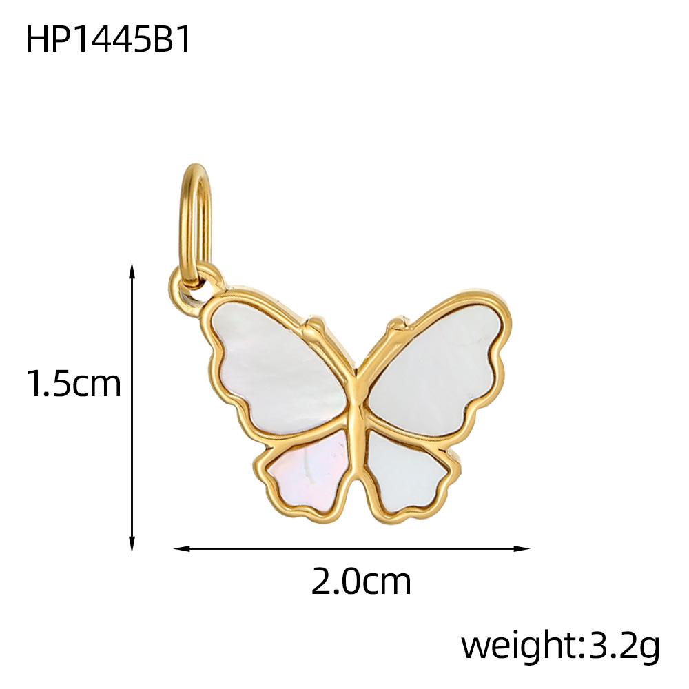 CARLIDANA Classic Stainless Steel Zircon White Shell Butterfly Charms Dragonfly Pendant for Children's Womens Jewelry Making