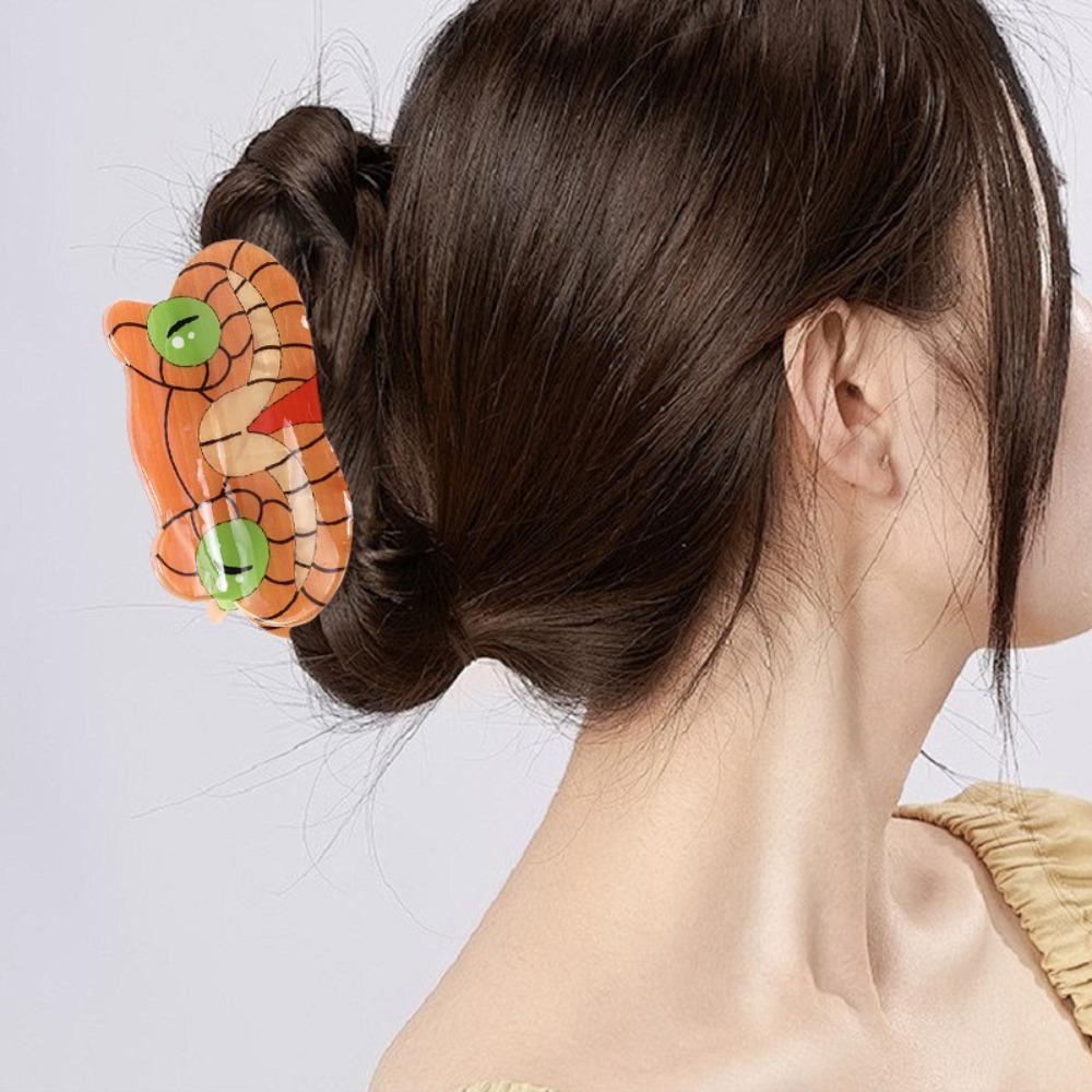 Acetic Acid Python Claw Clip Cartoon Cobra Shark Clip Fashion Acetate Hair Claw  Girl