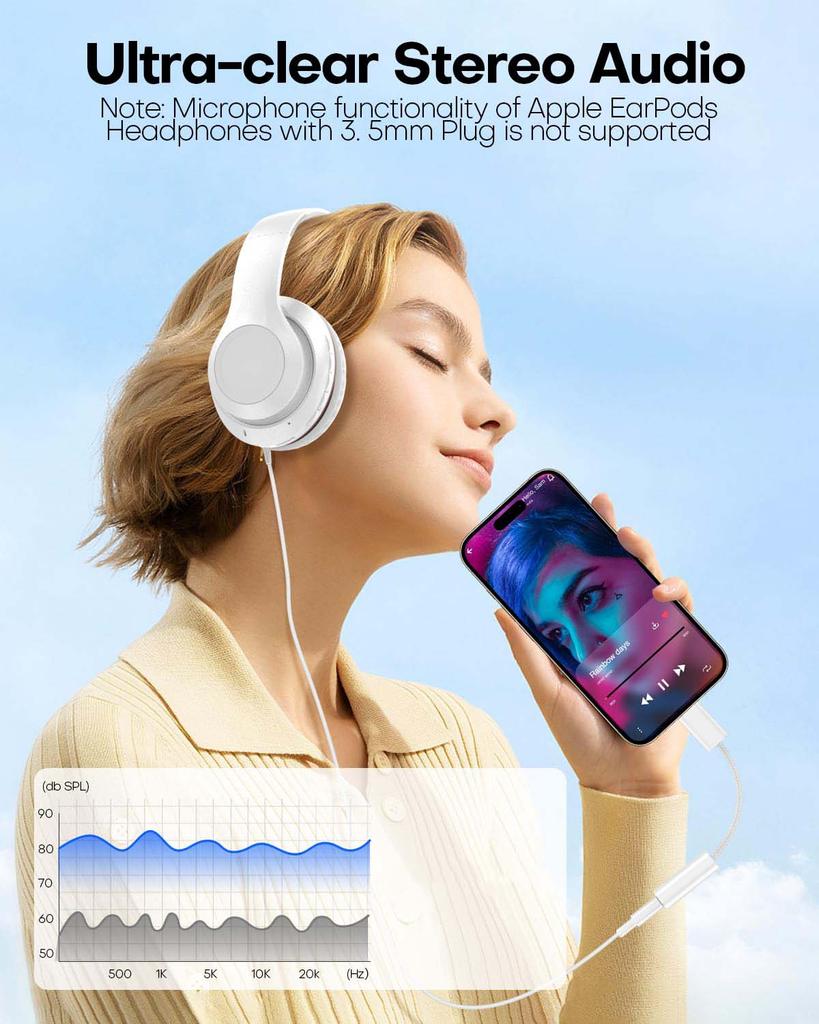 NNBILI 1-2PCS USB C To 3.5mm Headphone Jack Adapter USB C To Aux Audio Cable Cord for iPhone 15 Pro Max iPad Pro MacBook Samsung