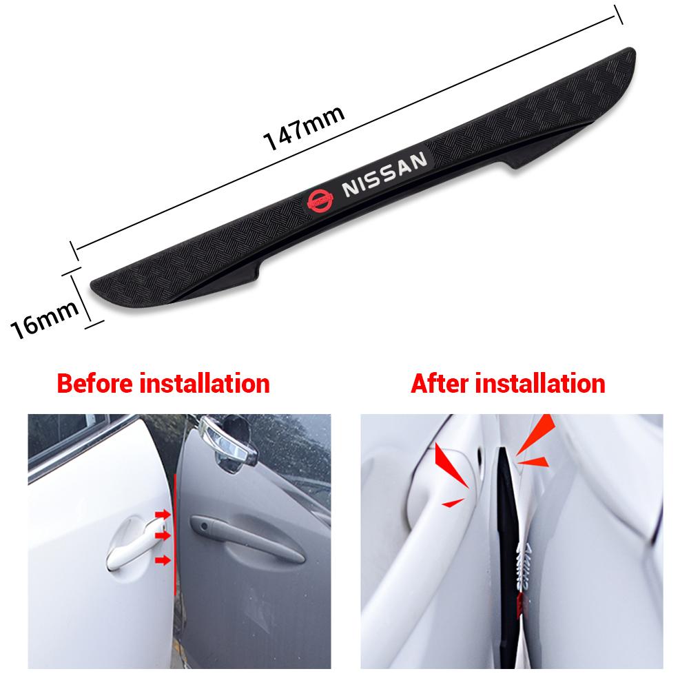 4Pcs Side Door Edge Protective Strip Rearview Mirror Anti-collision Stickers Car Accessories For Nissan Nismo Qashqai Altima J11
