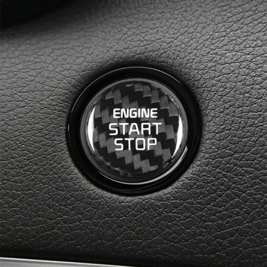 Real Hard Carbon Fiber Start Stop Button Cover Trim For Kia Stinger 2018-
