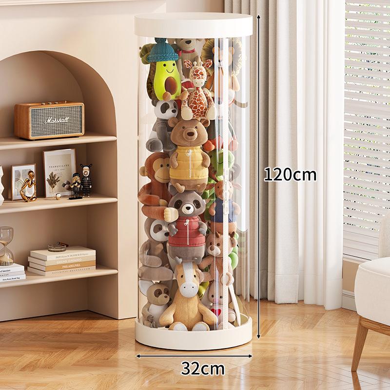 Large Capacity Transparent Toy Storage Bucket for Dolls and Plush Toys