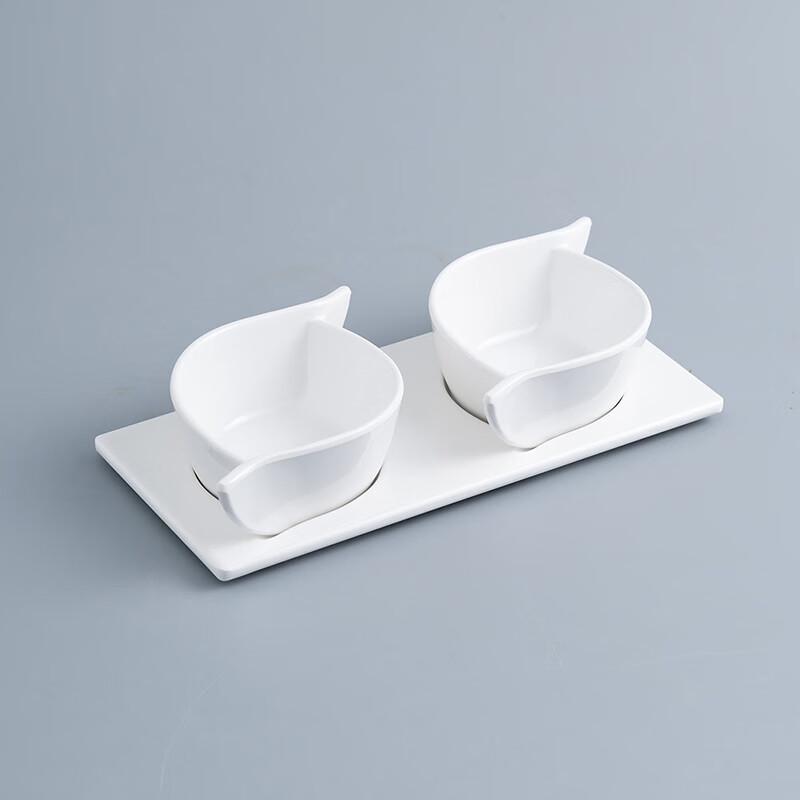 Qianxing Melamine Dual Serving Bowl Set with Tray