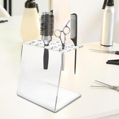 Acrylic Barber Tool Holder Acrylic Barber Tool Display Rack 15-Hole Design Scissor Barber Tool Holder For Professional