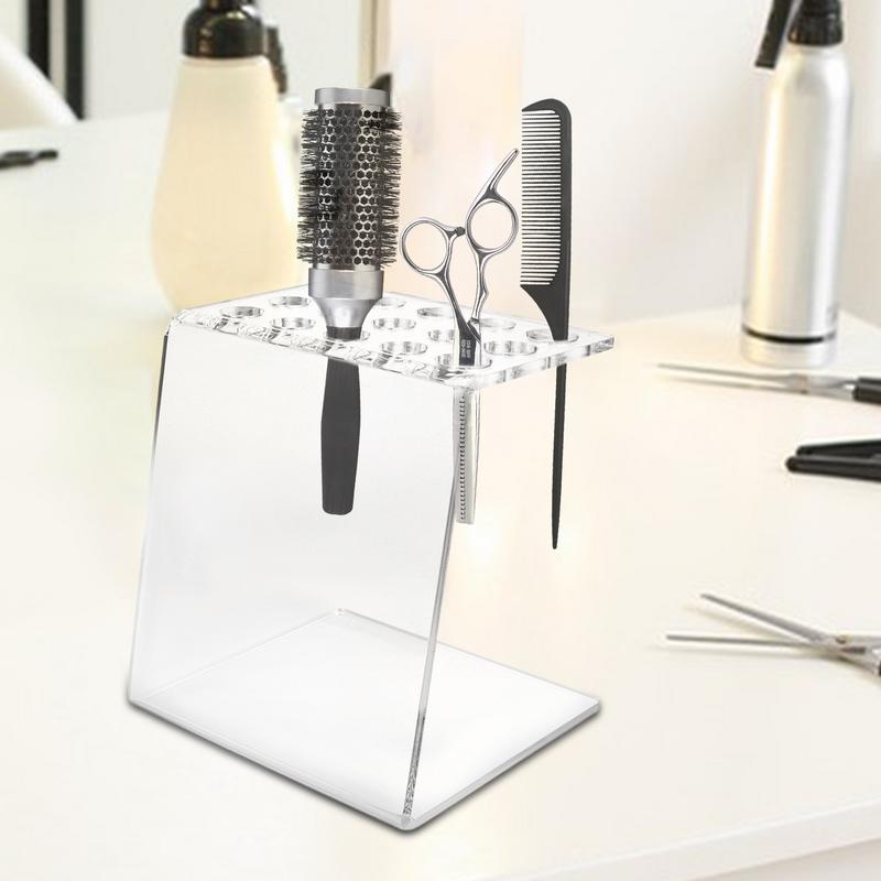 Acrylic Barber Tool Holder Acrylic Barber Tool Display Rack 15-Hole Design Scissor Barber Tool Holder For Professional