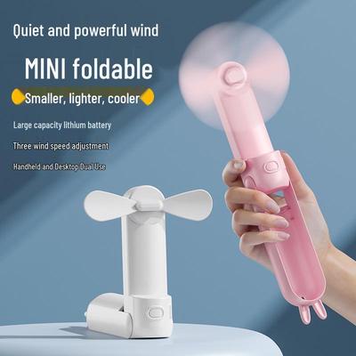 Mini tragbarer faltbarer Schreibtischventilator - Niedlicher handgehaltener USB-wiederaufladbarer für Studenten & Kinder