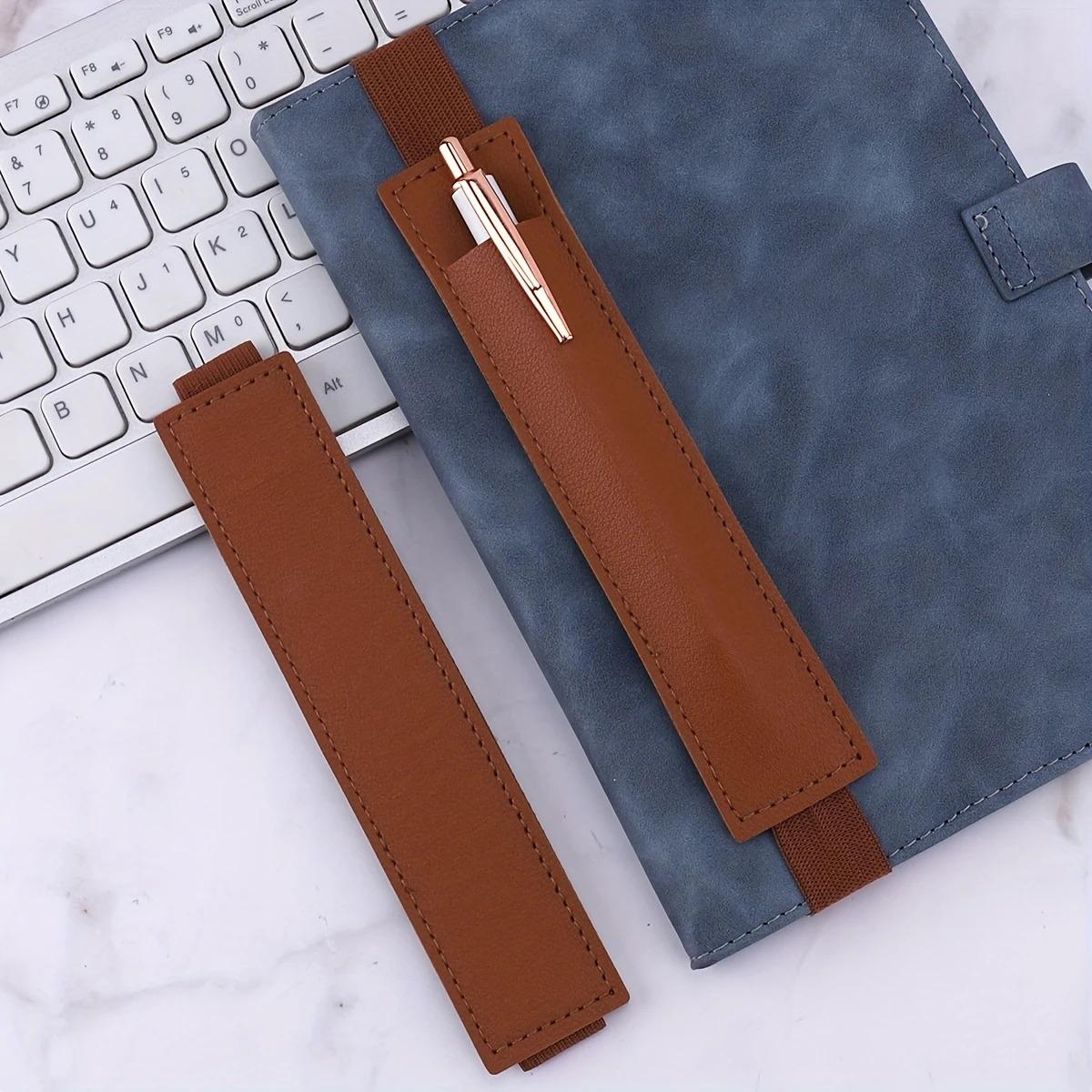 

Adjustable Elastic Band Pen Holder, Pu Leather Pencil Holder, Pen Sleeve Pouch For Hardcover Journals Notebooks Planners Binders Set