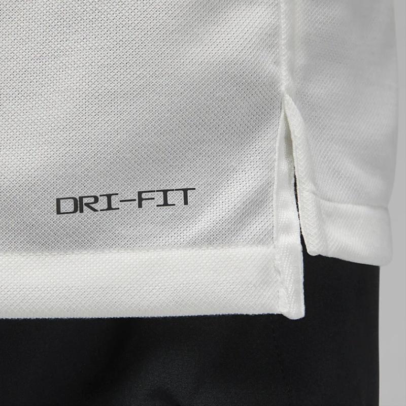 Jordan Dri-Fit Sport Solid Logo Short Sleeve Polo Shirt Men Tops White DZ0540-133