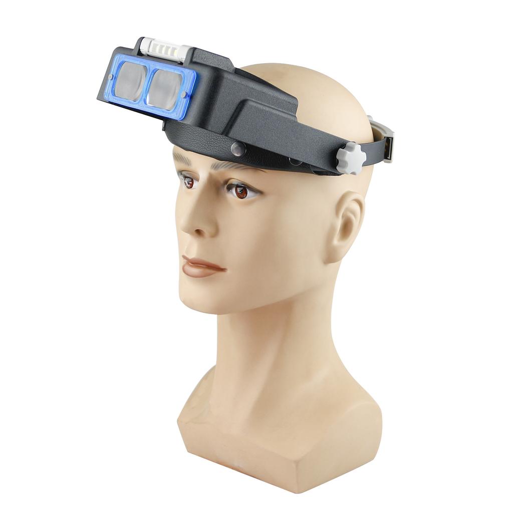 Head Mount Magnifier Glasses with 4 LED Light Hands Free Magnifier 1.5X 2X 2.5X 3.5X Loupe Lluminated Magnifier for Reading