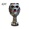 Retro Resin Drinking Chalice Horrible Stainless Steel Skull Goblet, Skeletal Wine Gothic Goblet Cocktail Glasses, Vintage Whiskey Cup for Halloween