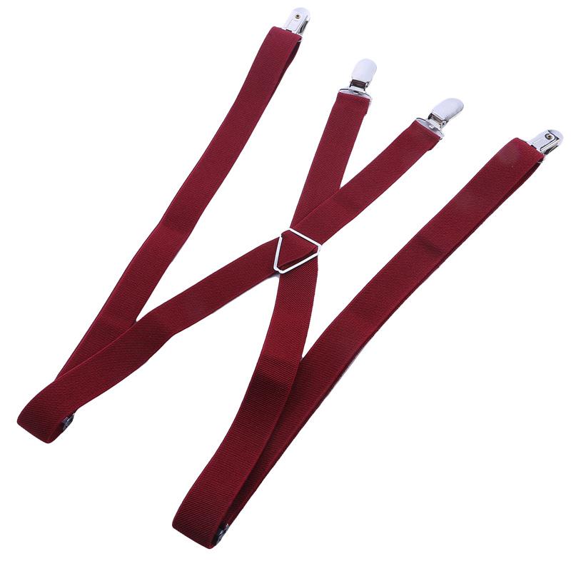 Suspenders Men Adjustable Elastic X Back Pants Women Suspender for Trousers 2.5CM Width 4 Clips Adjustable Elastic Back Braces