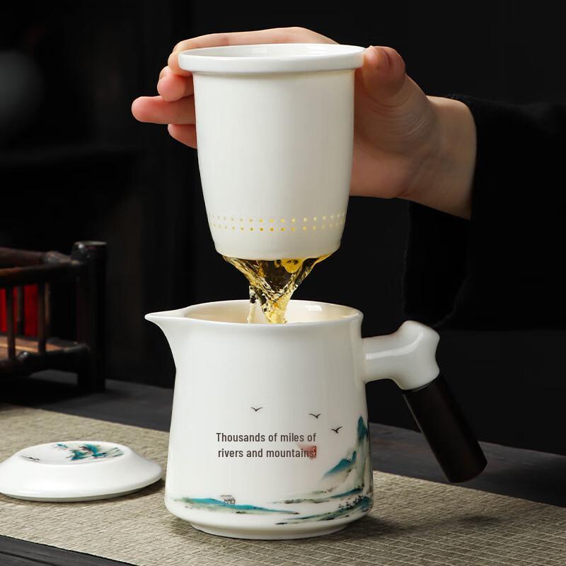 Qianli Jiangshan Ceramic Portable Travel Tea Set
