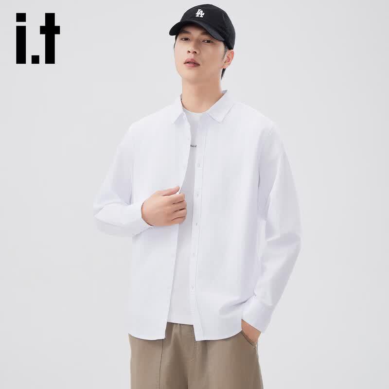 Izzueit Men's Pure Cotton Long Sleeve Casual Shirt