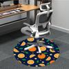 1 Stück Orangenscheiben Stuhlteppich für Büro, Runder Polyesterteppich, Innenbereich Dekoration für Büro, Pflegeleichtes Gewebe, Waschbarer rutschfester Teppich