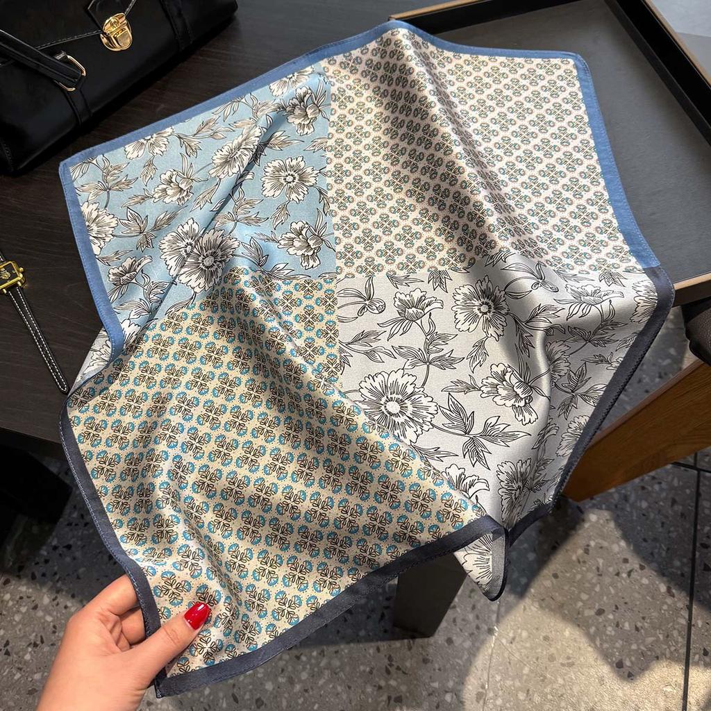 New 100% Natural Real Silk Scarf Women Bandana Square Scarves Wrap Kerchief Mulberry Fashion Luxury High Quality Hijab Sjaal