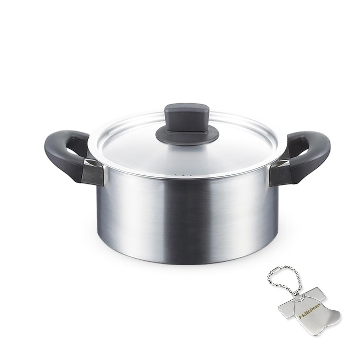 

20cm Pot with Gas and Induction Made in Includes Original Tag J-kitchens Double-Handled Anti-Roll Lid, Compatible, Japan,