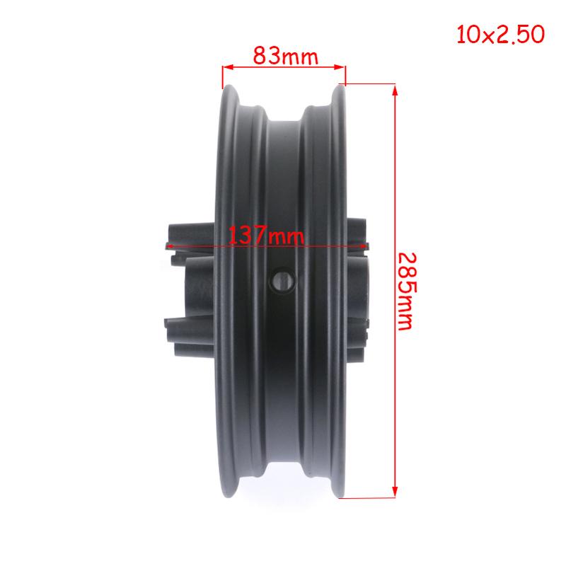 10inch 15mm Center Hole Front 2.15-10 and Rear 2.50-10 4 Fitting Hole Rims Refitting for Dirt Bike Pit Bike Vacuum Wheel
