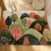 Green Forest Doormat,Washable Non-Slip Absorbent Area Rugs, Kitchen Bathroom Front Porch Decor Rugs Entrance Floor Mats