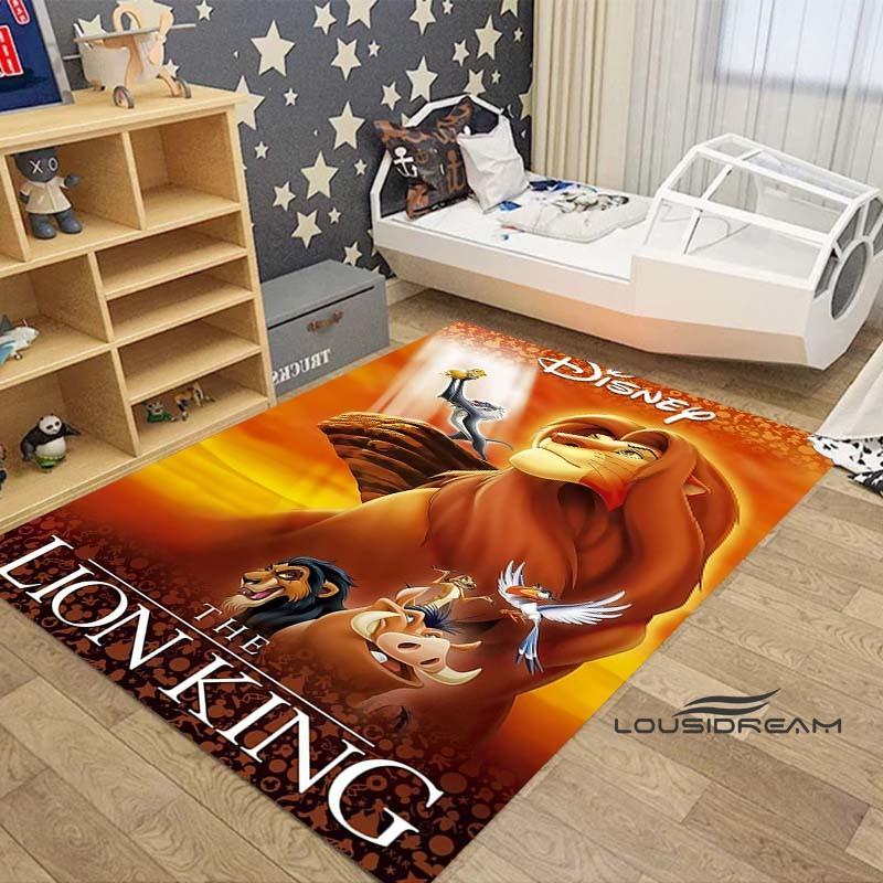 Customizable large Simba Lion King cartoon rug, suitable for living rooms, children's bedrooms, sofas, doormats, and is non-slip