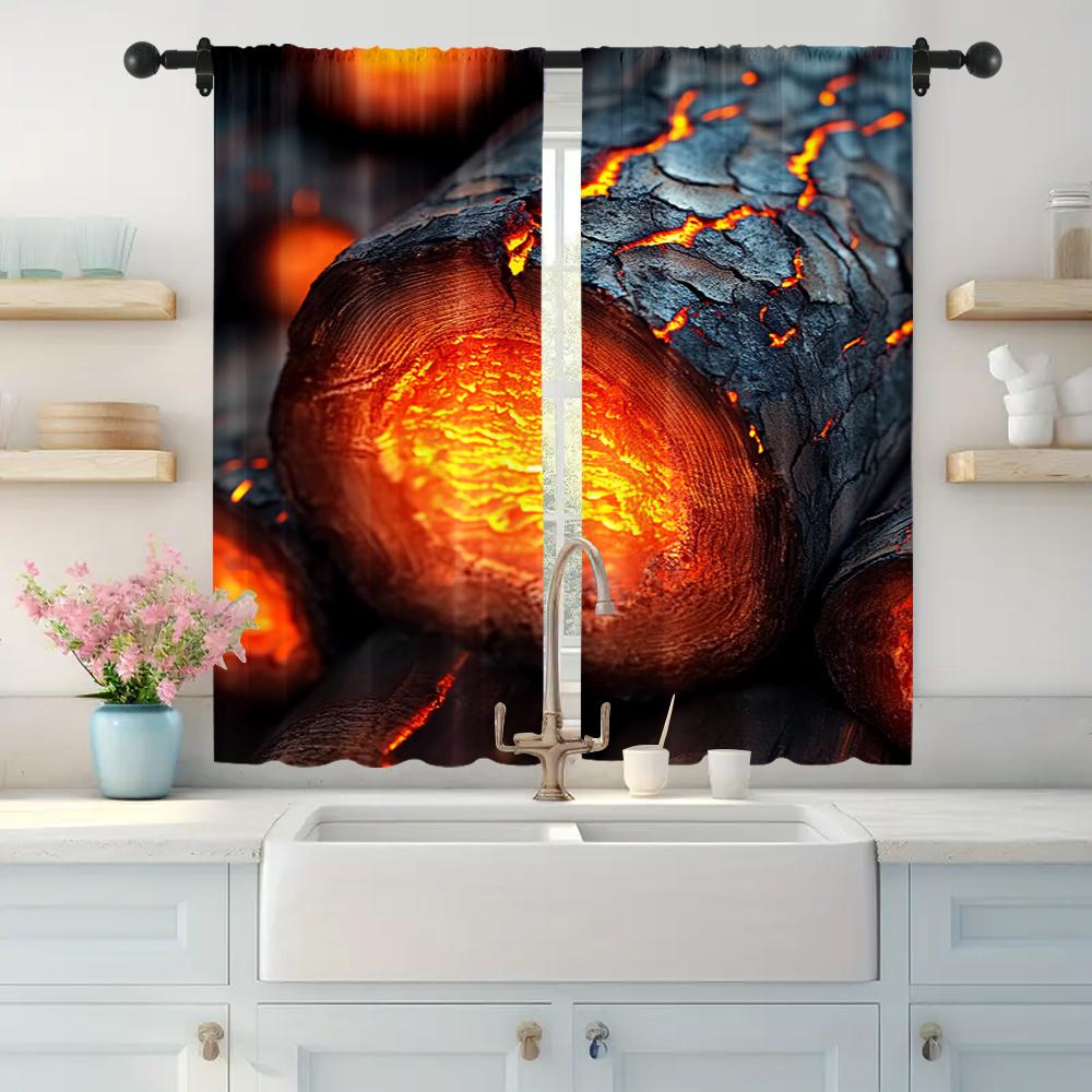 

2 шт., Штора для камина из машинной стирки, Без электричества, Универсальная, Подходит для эстетического декора комнаты 29x65in(75x166cm)