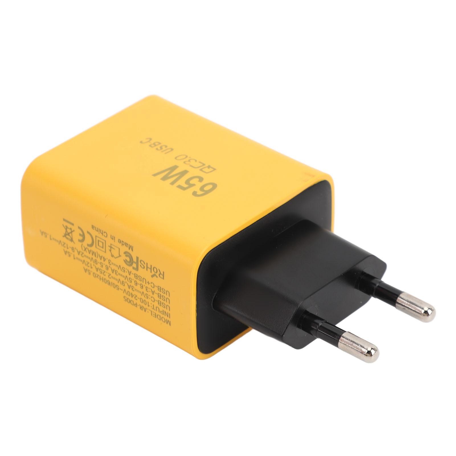 

USB C Charger Block GaN 65W 3 Port PD Power Adapter QC3.0 Wall Plug in Dual Type C Single USB Fast Charging for IOS for