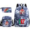 Cr7 Youth Fashion Children'S Student Schoolbag Three-Piece Set Backpack Satchel Pencil Case