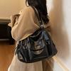 Vintage Tragetasche mit großer Kapazität, tragbar, PU, Damen, Pendler, Schultertasche, Unterarmtasche