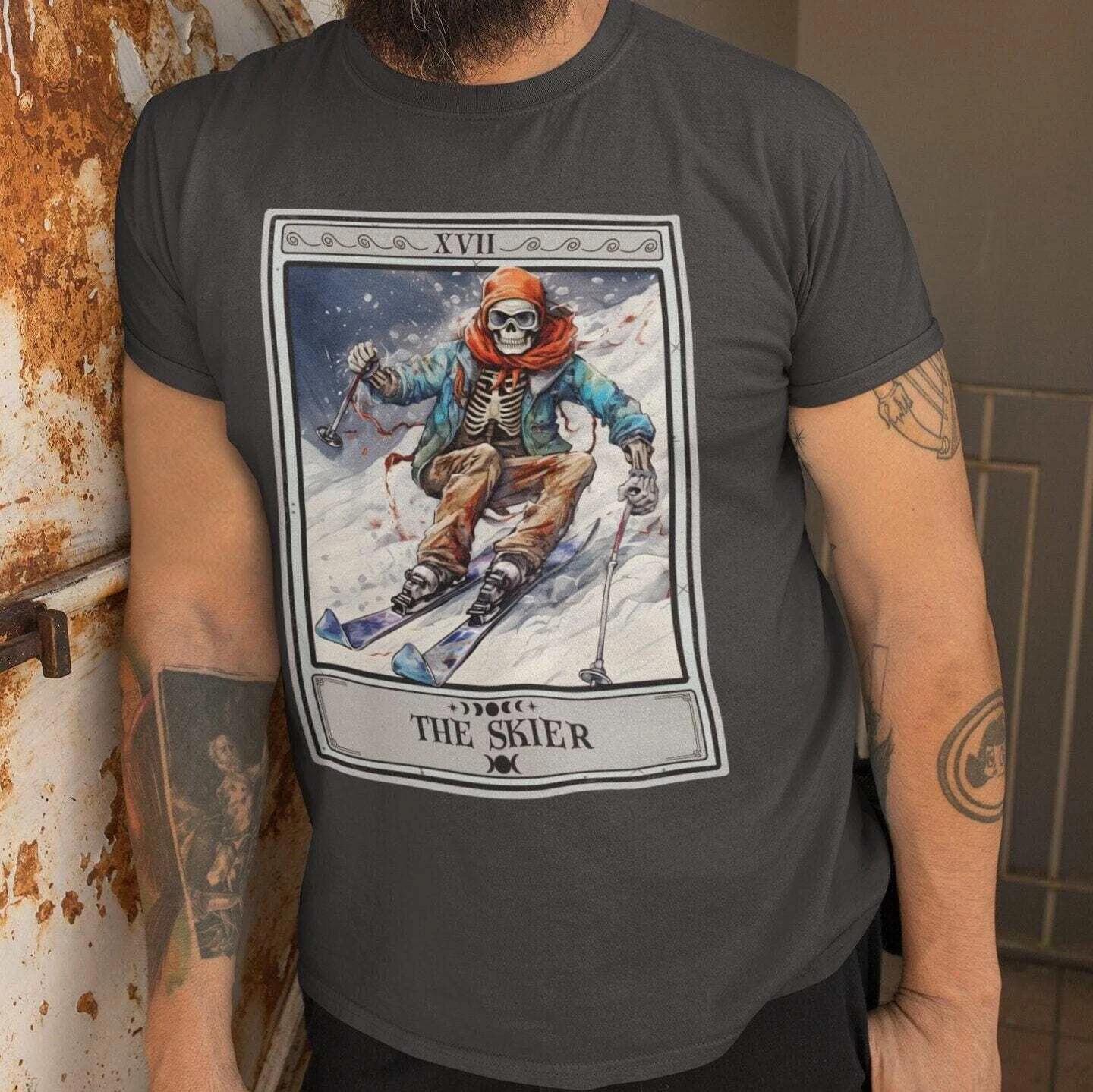 The Skier Tarot Card Shirt, Skiing Ski M