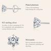 BAMOER Moissanite Stud Earrings, D Color Brilliant Round Cut Lab Created Diamond 925 Silver Earrings Gold Plated for