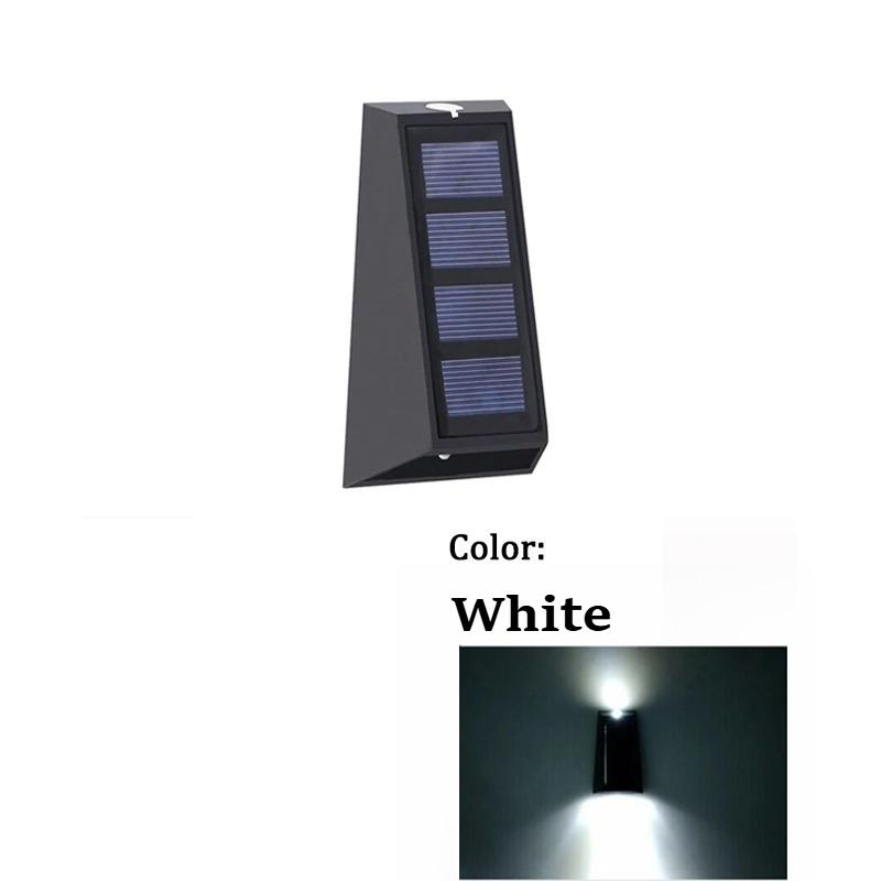 Solar Wall Lights Outdoor Waterproof Up Down Lighting, Dual Color Auto On Off, Decorative Solar Lamp for Fence Patio Yard Garden Home Wall Decor