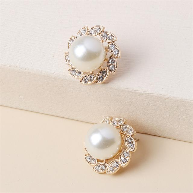 

Темпераментные серьги-гвоздики с имитацией жемчуга, блестящие круглые серьги со стразами для женщин, женские маленькие серьги Boucle Oreille Femme