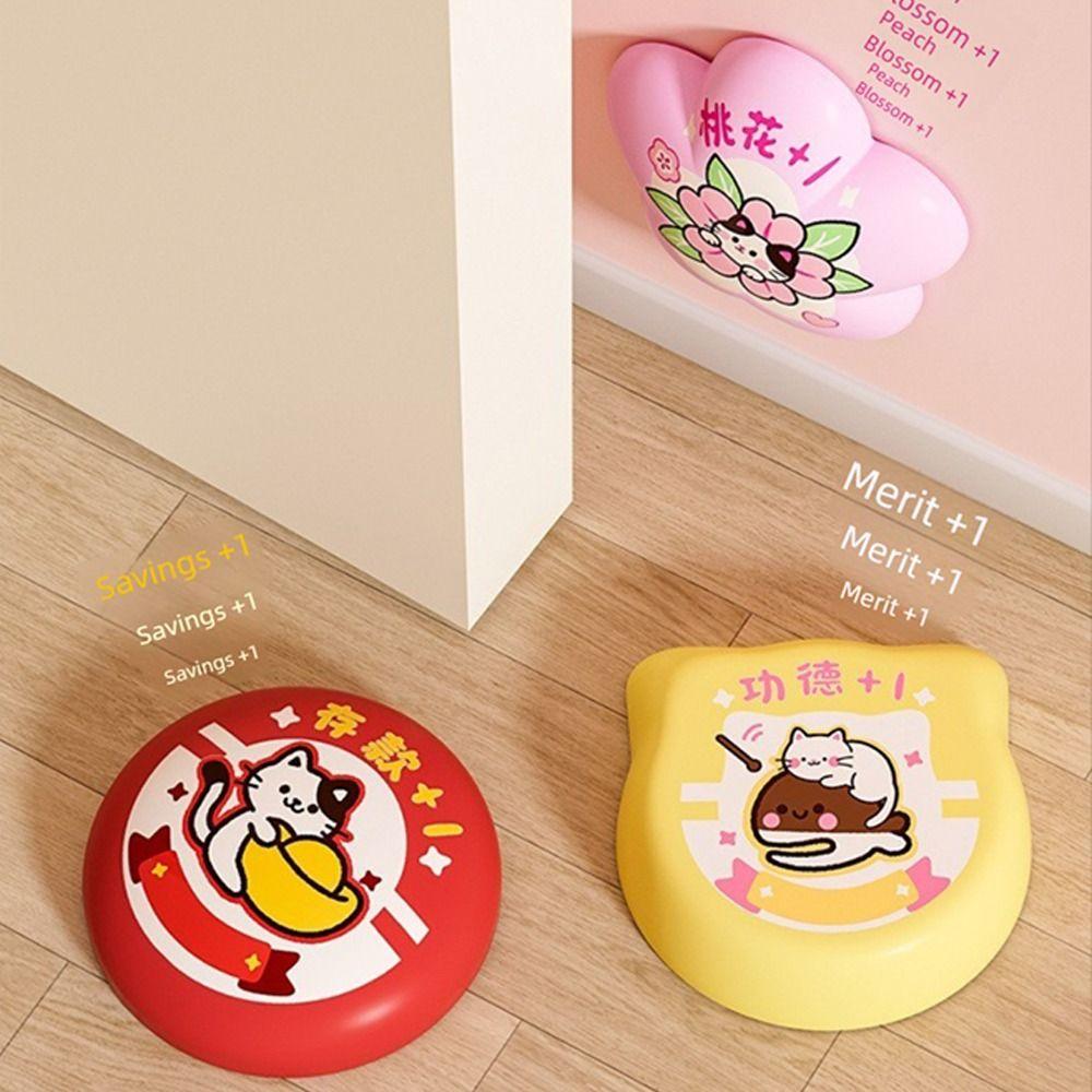 Cute PVC Door Stopper Cartoon Silent Doorknob Bumper Self-adhesive Anti-collision Furniture Anti-crash Pad for Home