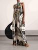 European & American 2025 French Retro Slimming Waist Hepburn Style Long Dress