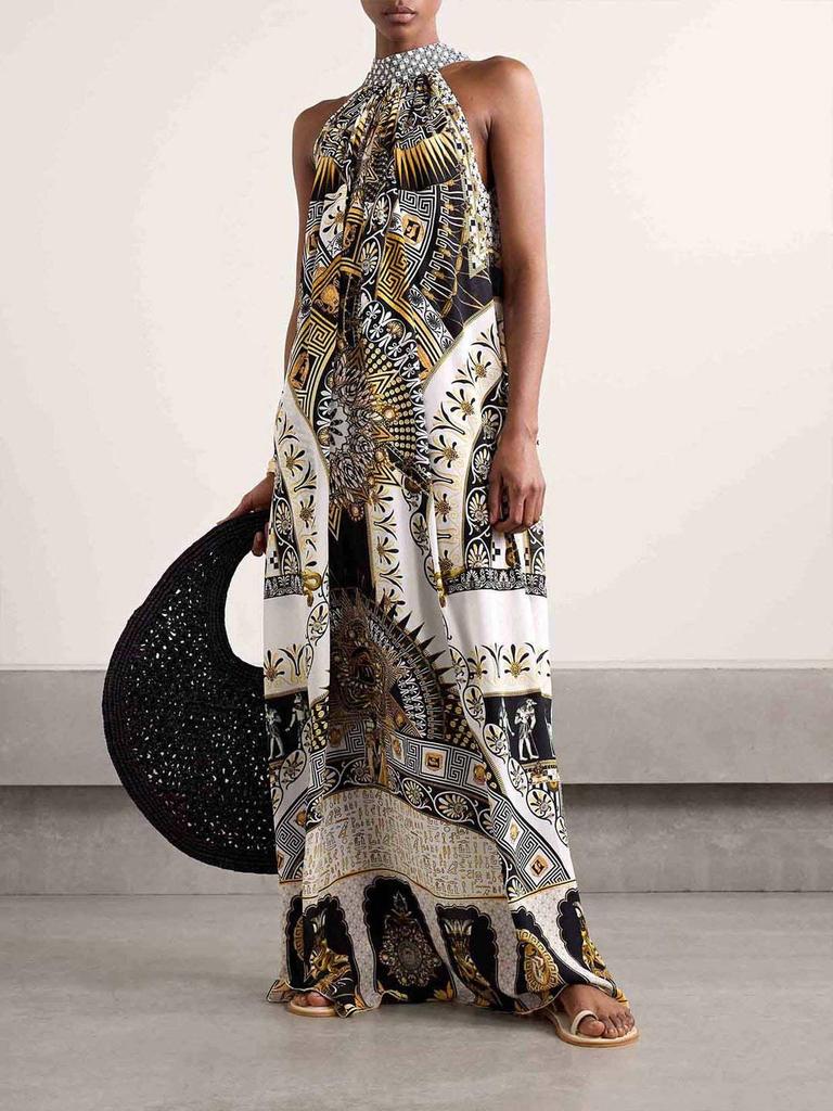European & American 2025 French Retro Slimming Waist Hepburn Style Long Dress