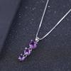 Natural Amethyst Necklace Pendant, Simple Light Luxury S925 Sterling Silver Inlaid With Natural Colored Treasure Necklace Necklace Necklace