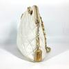 CHANEL vintage Matelasse Quilted Logo Double Chain Shoulder Bag Leather White
