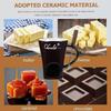 Chocolate Melting Mug, Fondue Cups , 130ml Ceramic Cheese Mug with Fork
