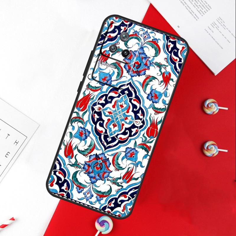 Ancient Floral Tiles Cover For Xiaomi 14T 11T 12T 13T Pro 13 14 15 Ultra POCO X7 Pro X3 X5 X6 F5 F6 M6 Pro Case