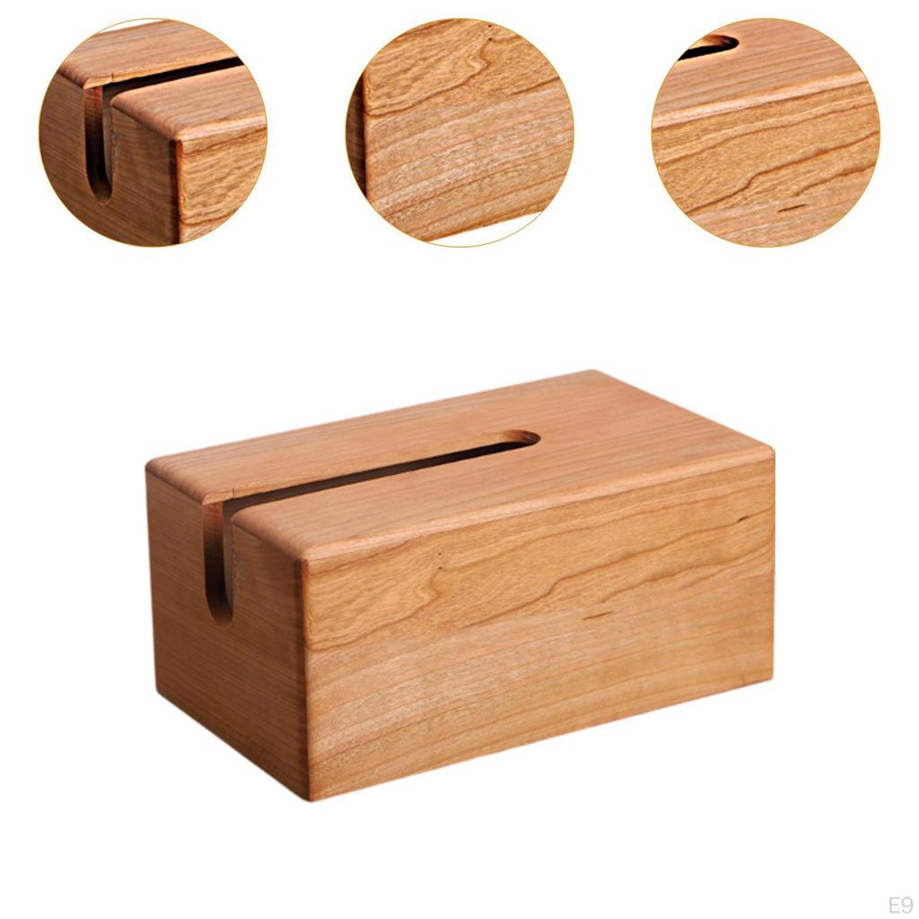 Facial Tissue Case Napkin Dispenser Wooden Ornament Paper Storage Box Holder