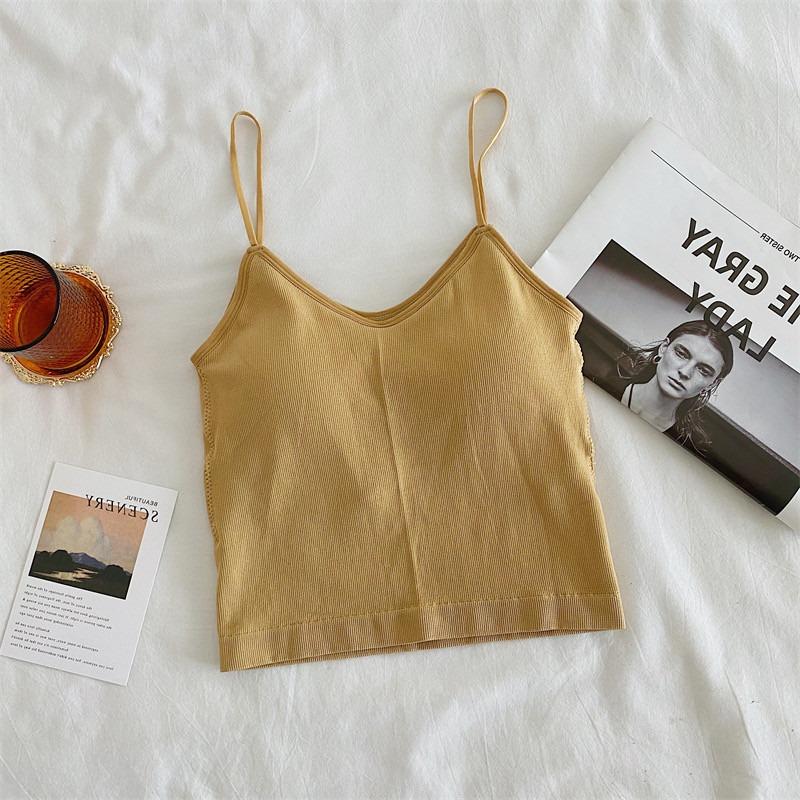 Tílko s úzkým střihem a výstřihem do V, jednobarevné, na léto, vrstvení nebo svrchní oblečení