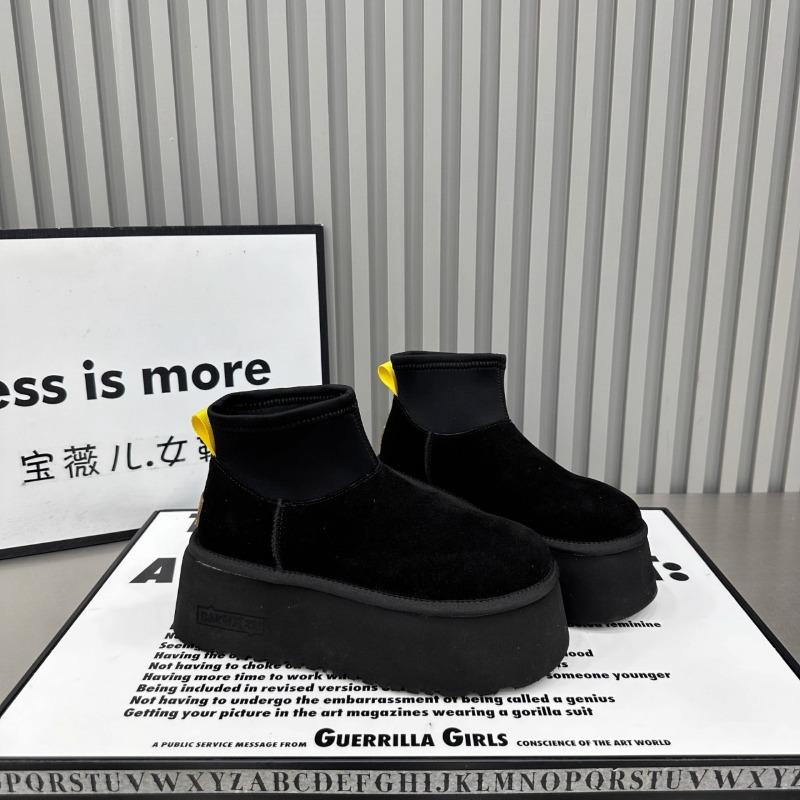 AJGS Leopard Dámské Kožešinové Platformové Sněhule Kotníkové Zimní Semišové Teplé Boty Dámská Značka 2024 Trend Plyšové Ploché Bavlněné Ležérní