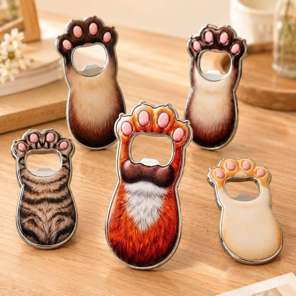 Zinc Zinc Zinc Alloy Cat Paw Bottle Opener Creative Magnetic Cap Remover Kitty Fridge Magnet Gift