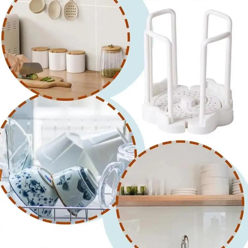 Rotating Dish Rack Large Capacity Extendable Plastic Kitchen Storage Rack for Countertop Draining and Drying Dishes Cups Bowls