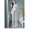 Black Micro-flare Pants for Women In Summer Thin High Waist Casual Bell-bottom Pants for Small Sun Protection Ice Silk Wide-leg Sweatpants