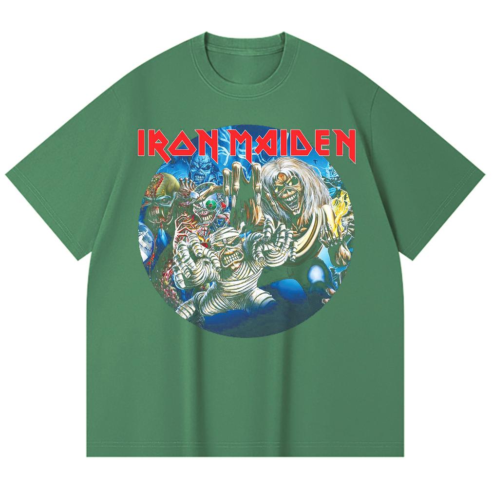 230 Gsm 100% Cotton Heavy Metal T-Shirt  Rock Band Popular Music Print Unisex Heavy Cotton T Shirt