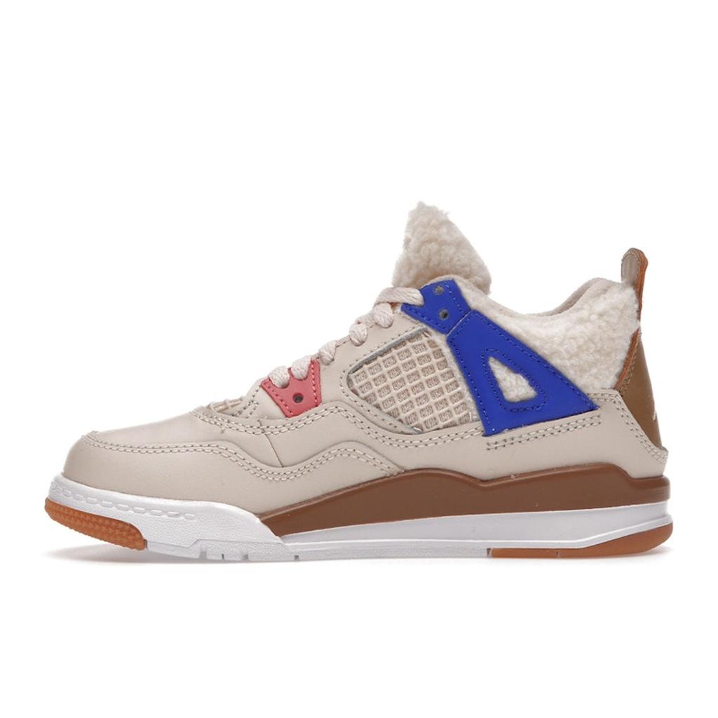 Air Jordan 4 Retro PS Wild Things Kids Sneakers Cream Sail University-Red DH0573-264