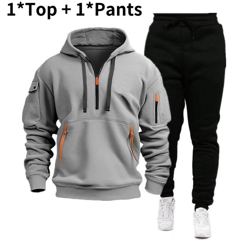 

Мужской спортивный костюм с капюшоном, спортивная одежда, одежда с длинным рукавом, модная мягкая одежда 3XL серый