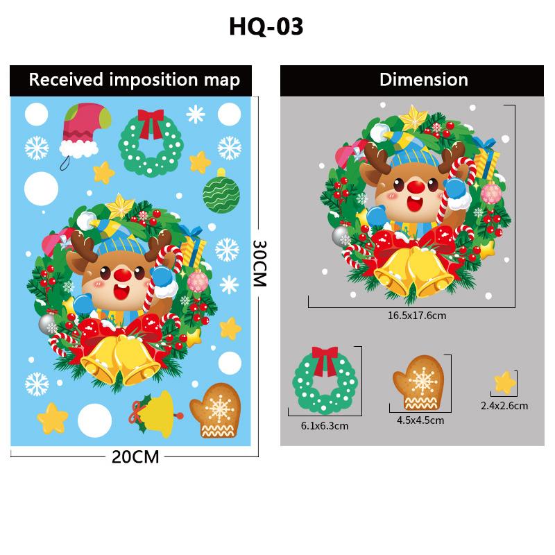

Christmas Snowman Deer Santa Claus Glass Window Stickers For New Year Decoration Mural Room Home Decor Electrostatic Wall Decals